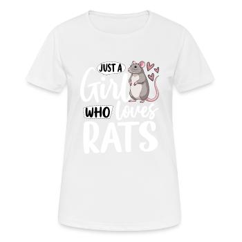 Juste une fille qui aime les rats - T-shirt respirant Femme - blanc - Devant - AI Model Female 172 dark (172cm)