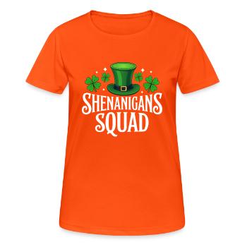 Shenanigans Squad - Women's Breathable T-Shirt - neon orange - Front - AI Model Female 172 dark (172cm)