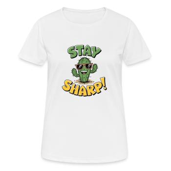 Stay Sharp Cactus - Women's Breathable T-Shirt - white - Front - AI Model Female 172 dark (172cm)