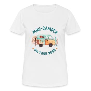 Kind Camper 2025 Camping Urlaub Kinder Wohnwagen - Frauen T-Shirt atmungsaktiv - Weiß - Vorne - AI Model Female 172 dark (172cm)
