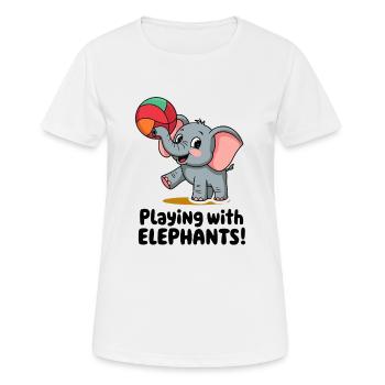 ELEFANT - Frauen T-Shirt atmungsaktiv - Weiß - Vorne - AI Model Female 172 dark (172cm)
