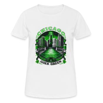 Chicago se met au vert - T-shirt respirant Femme - blanc - Devant - AI Model Female 172 dark (172cm)