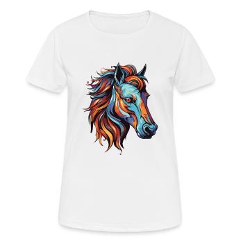 Pferd Portrait - Frauen T-Shirt atmungsaktiv - Weiß - Vorne - AI Model Female 172 dark (172cm)