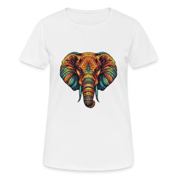 Portrait d’éléphant - T-shirt respirant Femme - blanc - Devant - AI Model Female 172 dark (172cm)