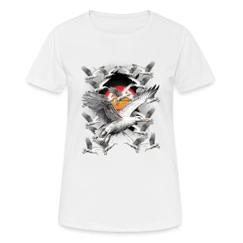 Küste Sonnenuntergang Möwe Möwen Seevögel - Frauen T-Shirt atmungsaktiv - Weiß - Vorne - AI Model Female 172 dark (172cm)