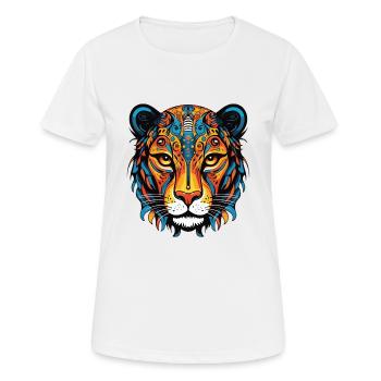 Gepard Portrait - Frauen T-Shirt atmungsaktiv - Weiß - Vorne - AI Model Female 172 dark (172cm)