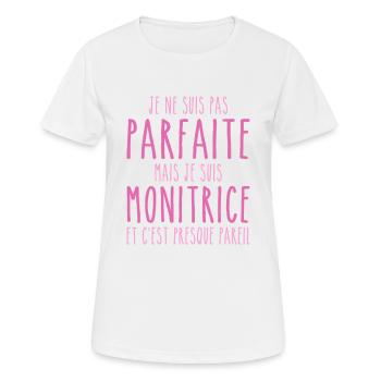Nicht perfekt, aber ich bin ein Monitor - Frauen T-Shirt atmungsaktiv - Weiß - Vorne - AI Model Female 172 dark (172cm)