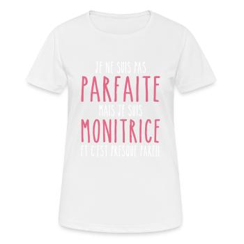 Nicht perfekt, aber ich bin ein Monitor - Frauen T-Shirt atmungsaktiv - Weiß - Vorne - AI Model Female 172 dark (172cm)