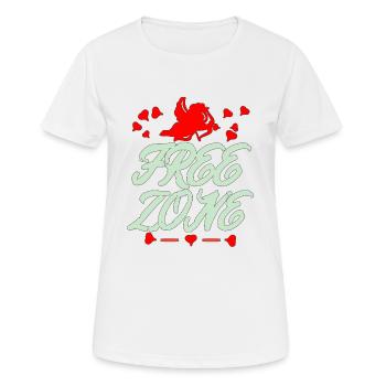 Umarmungsfreie Zone Valentinstag - Frauen T-Shirt atmungsaktiv - Weiß - Vorne - AI Model Female 172 dark (172cm)