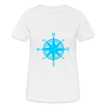 maritim Windrose Kompass Seefahrt Seemann - Frauen T-Shirt atmungsaktiv - Weiß - Vorne - AI Model Female 172 dark (172cm)