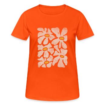 Boho Wildflowers - Women's Breathable T-Shirt - neon orange - Front - AI Model Female 172 dark (172cm)