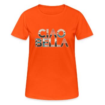 Ciao Bella - Women's Breathable T-Shirt - neon orange - Front - AI Model Female 172 dark (172cm)