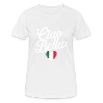 Ciao Bella - T-shirt respirant Femme - blanc - Devant - AI Model Female 172 dark (172cm)