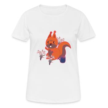 Printemps Écureuil Perce-Neige Enfants - T-shirt respirant Femme - blanc - Devant - AI Model Female 172 dark (172cm)