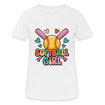 Softball Girl Mädchen Lustiges Softball Geschenk - Frauen T-Shirt atmungsaktiv - Weiß - Vorne - AI Model Female 172 dark (172cm)