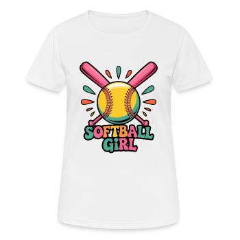 Softball Girl Mädchen Lustiges Softball Geschenk - Frauen T-Shirt atmungsaktiv - Weiß - Vorne - AI Model Female 172 dark (172cm)