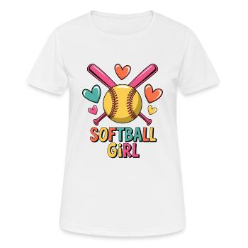 Softball Girl Mädchen Lustiges Softball Geschenk - Frauen T-Shirt atmungsaktiv - Weiß - Vorne - AI Model Female 172 dark (172cm)