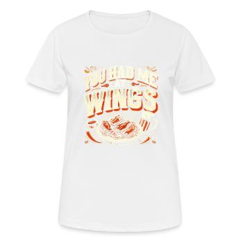 Du hattest mich bei den Flügeln - Frauen T-Shirt atmungsaktiv - Weiß - Vorne - AI Model Female 172 dark (172cm)