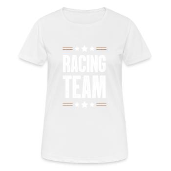 Racing Team - Frauen T-Shirt atmungsaktiv - Weiß - Vorne - AI Model Female 172 dark (172cm)