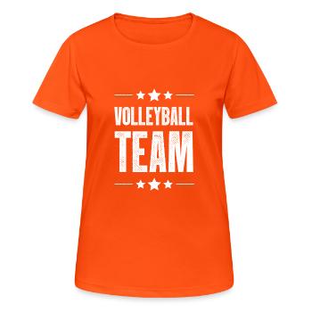 Équipe de volley-ball - T-shirt respirant Femme - orange néon - Devant - AI Model Female 172 dark (172cm)