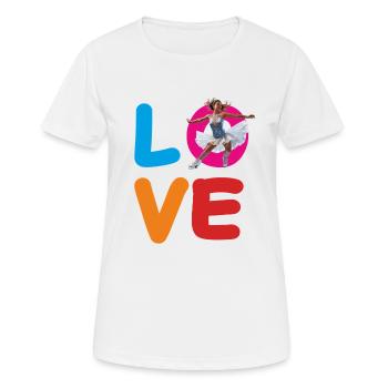 FIGURE SKATING LOVE - Women's Breathable T-Shirt - white - Front - AI Model Female 172 dark (172cm)