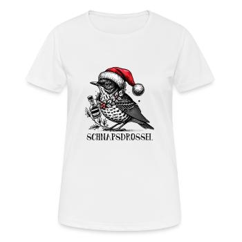 Schnaps Drossel Vogel Weihnachten - Frauen T-Shirt atmungsaktiv - Weiß - Vorne - AI Model Female 172 dark (172cm)