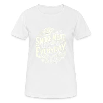 Täglich Fleisch räuchern - Frauen T-Shirt atmungsaktiv - Weiß - Vorne - AI Model Female 172 dark (172cm)