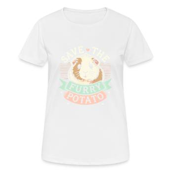 Rettet die pelzige Kartoffel - Frauen T-Shirt atmungsaktiv - Weiß - Vorne - AI Model Female 172 dark (172cm)