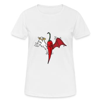 Chilly himmlisch scharf Pepperonie - Frauen T-Shirt atmungsaktiv - Weiß - Vorne - AI Model Female 172 dark (172cm)