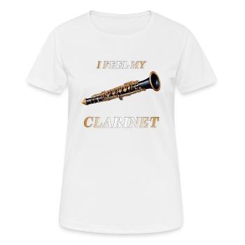 JE SENS MA CLARINETTE - T-shirt respirant Femme - blanc - Devant - AI Model Female 172 dark (172cm)
