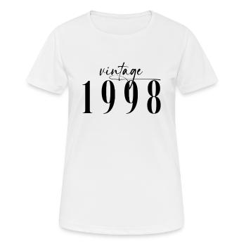 Vintage 1998 Geburtstag Minimalistisch Elegant - Frauen T-Shirt atmungsaktiv - Weiß - Vorne - AI Model Female 172 dark (172cm)
