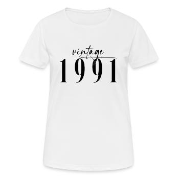 Vintage 1991 Birthday Minimalist Elegant - Women's Breathable T-Shirt - white - Front - AI Model Female 172 dark (172cm)