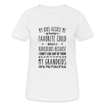 Meine Enkelkinder sind meine Lieblingsgroßmutter Oma - Frauen T-Shirt atmungsaktiv - Weiß - Vorne - AI Model Female 172 dark (172cm)