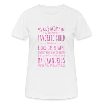 Meine Enkelkinder sind meine Lieblingsgroßmutter Oma - Frauen T-Shirt atmungsaktiv - Weiß - Vorne - AI Model Female 172 dark (172cm)