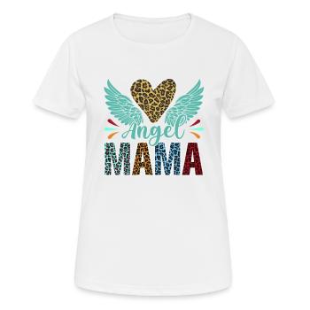 Engel Mama mit Leopardenmuster - Frauen T-Shirt atmungsaktiv - Weiß - Vorne - AI Model Female 172 dark (172cm)
