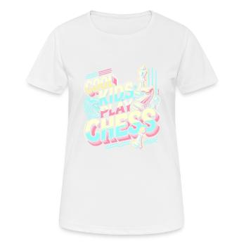 Coole Kinder spielen Schach - Frauen T-Shirt atmungsaktiv - Weiß - Vorne - AI Model Female 172 dark (172cm)