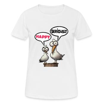 Die Bäädden Möwen - Möwe omg seriously - Frauen T-Shirt atmungsaktiv - Weiß - Vorne - AI Model Female 172 dark (172cm)