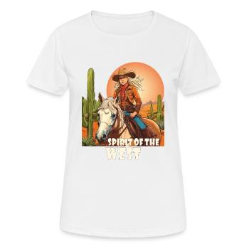 RIDER SPIRIT DE L’OUEST - T-shirt respirant Femme - blanc - Devant - AI Model Female 172 dark (172cm)