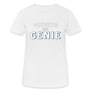ATTENTION A GENIUS - Women's Breathable T-Shirt - white - Front - AI Model Female 172 dark (172cm)