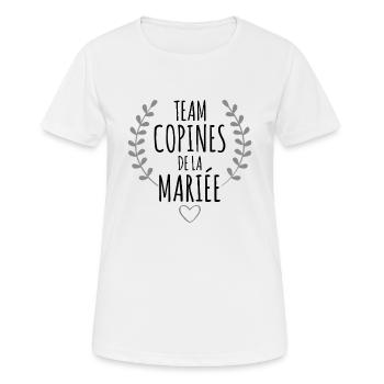 Team Copines Mariée EVJF Bride équipe Jeune Fille - T-shirt respirant Femme - blanc - Devant - AI Model Female 172 dark (172cm)