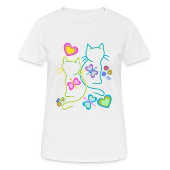 Été Chats Chat Enfants Enfant - T-shirt respirant Femme - blanc - Devant - AI Model Female 172 dark (172cm)