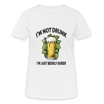 Bière Lusitges Je ne suis pas ivre, juste sobre - T-shirt respirant Femme - blanc - Devant - AI Model Female 172 dark (172cm)