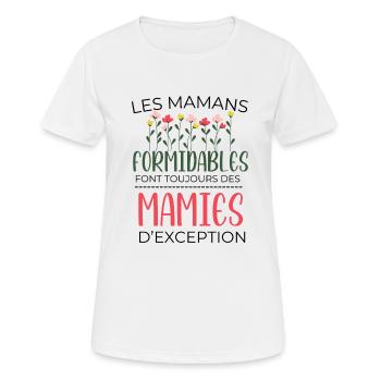 cadeau mamie - Formidables Mamies - T-shirt respirant Femme - blanc - Devant - AI Model Female 172 dark (172cm)