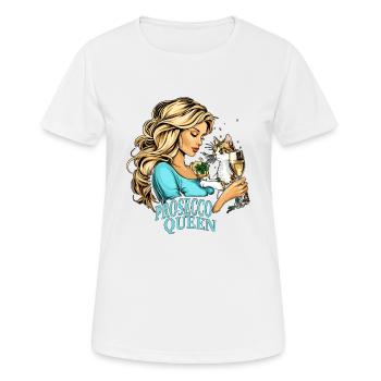 Cat Prosecco Queen - Women's Breathable T-Shirt - white - Front - AI Model Female 172 dark (172cm)