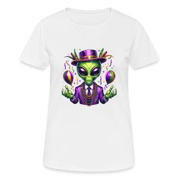 Mardi Gras Alien - Frauen T-Shirt atmungsaktiv - Weiß - Vorne - AI Model Female 172 dark (172cm)