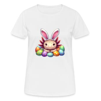 Oster Axolotl - Frohe Ostern - Frauen T-Shirt atmungsaktiv - Weiß - Vorne - AI Model Female 172 dark (172cm)