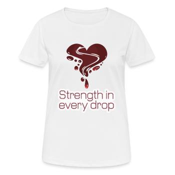 LA FORCE DANS CHAQUE GOUTTE DE SANG - T-shirt respirant Femme - blanc - Devant - AI Model Female 172 dark (172cm)
