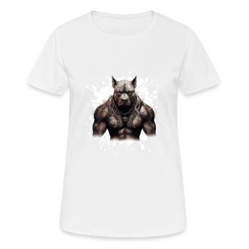 Dog Pit Muscles Bodybuilding Beast - Women's Breathable T-Shirt - white - Front - AI Model Female 172 dark (172cm)