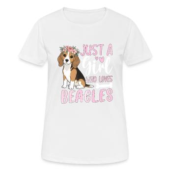Just A Girl Who Loves Beagles - Frauen T-Shirt atmungsaktiv - Weiß - Vorne - AI Model Female 172 dark (172cm)