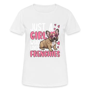 Juste une fille qui aime les Frenchies - T-shirt respirant Femme - blanc - Devant - AI Model Female 172 dark (172cm)